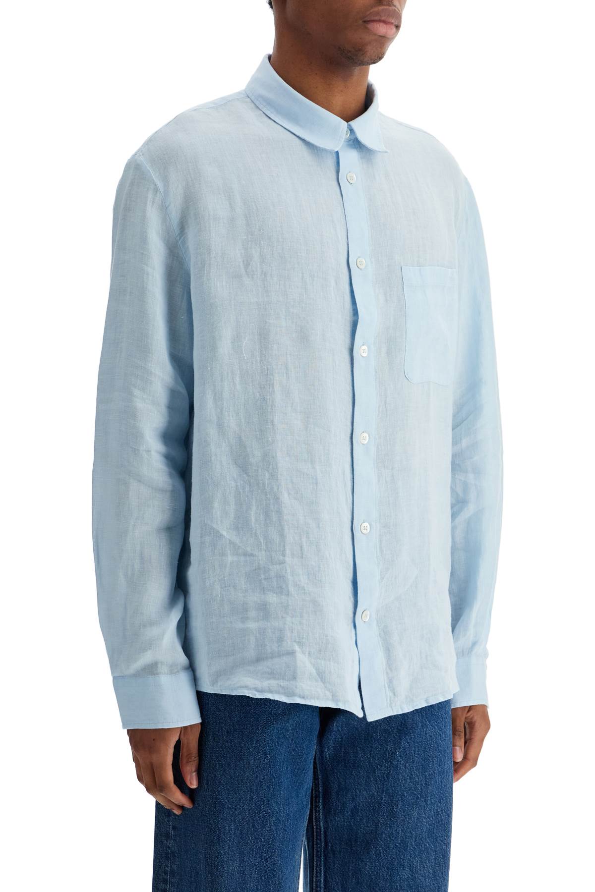 A.P.C. light blue linen shirt wide fit Topwear A.P.C.