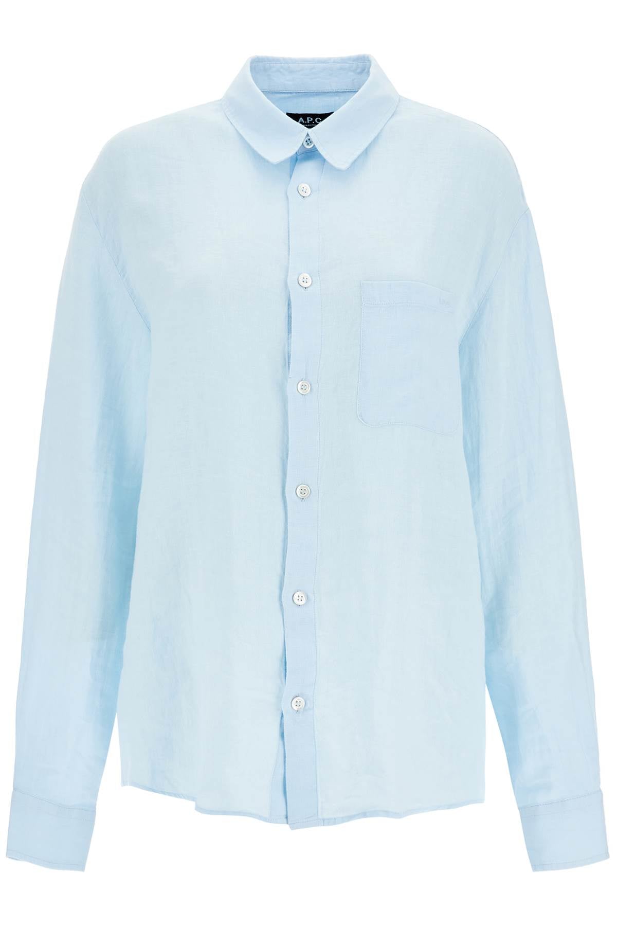 A.P.C. light blue linen shirt wide fit Topwear A.P.C.