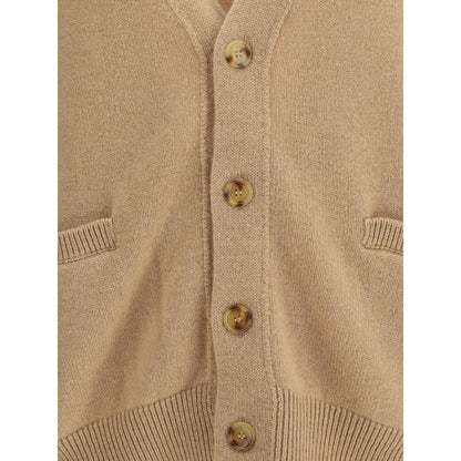 Laneus Beige Merino Wool Cardigan Laneus