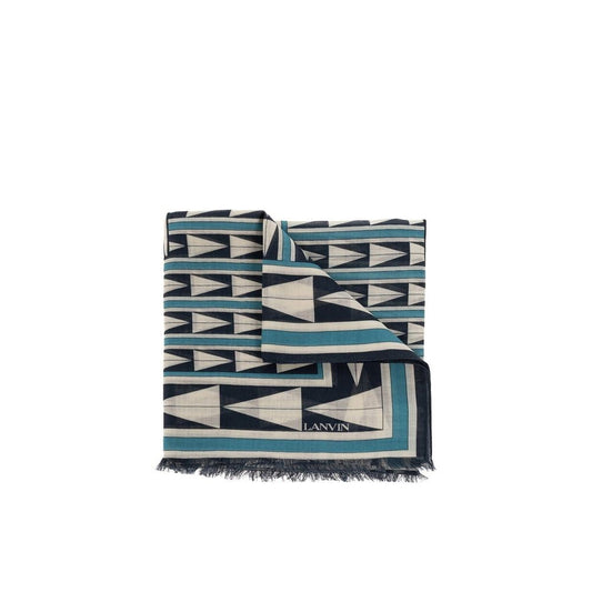 Lanvin Blue Wool Scarf 1728,75611013280,Accessories,Blue,Lanvin,New with tags,Scarves - Accessories,Scarves - Scarves - Accessories,Women