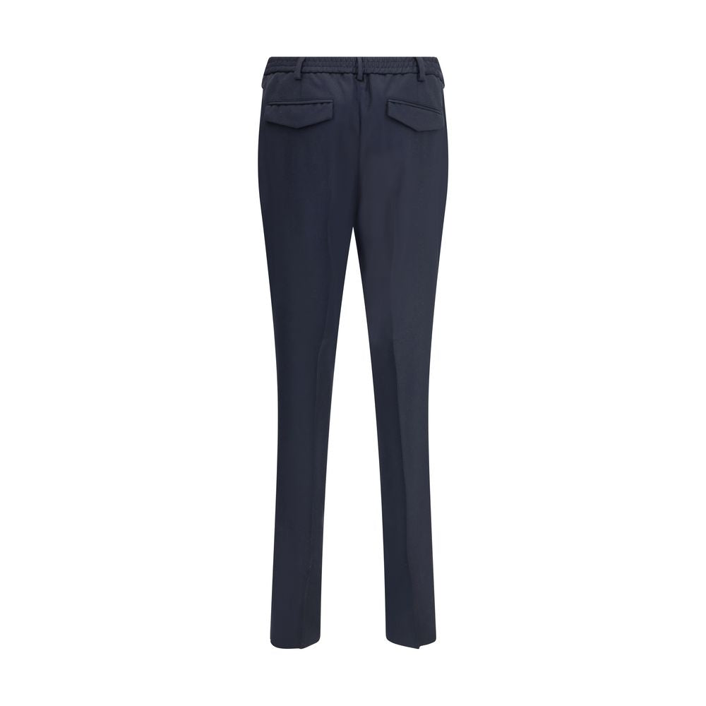 Lardini Blue Fleece Wool Chino Pants Lardini