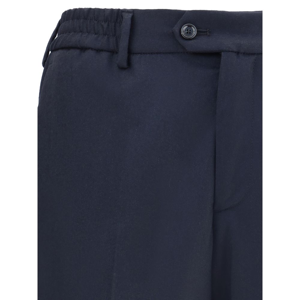 Lardini Blue Fleece Wool Chino Pants Lardini