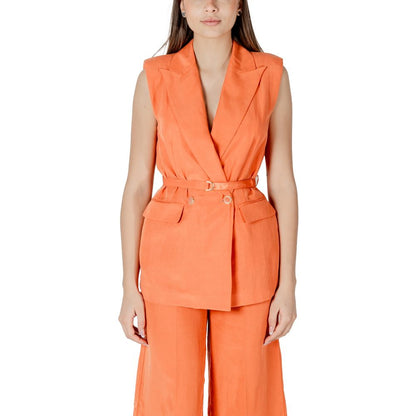Liu Jo Orange Lyocell Waistcoat Liu Jo