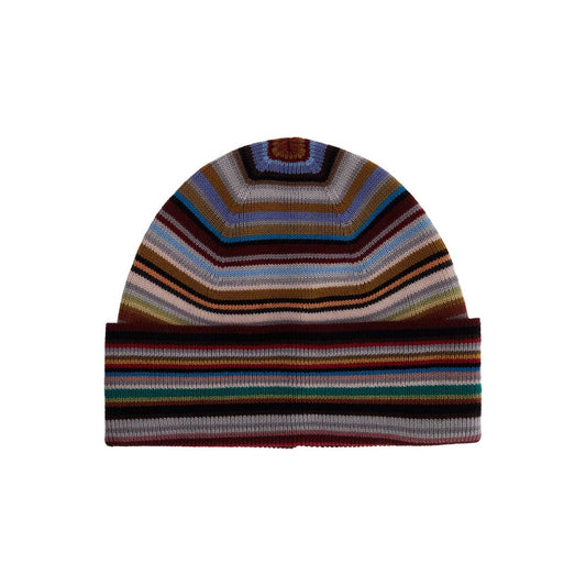 Paul Smith signature stripe virgin wool beanie hat Scarves Hats & Gloves Paul Smith