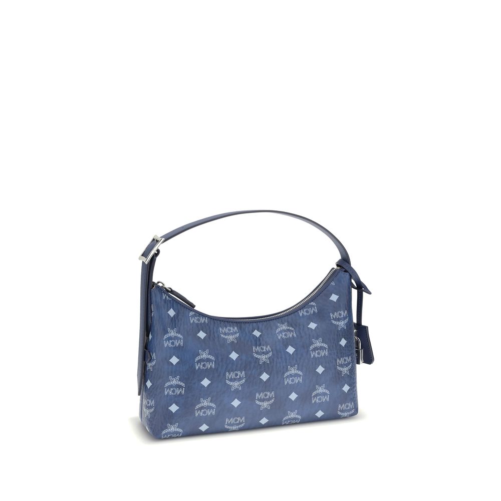 MCM Blue Fabric Shoulder Bag MCM