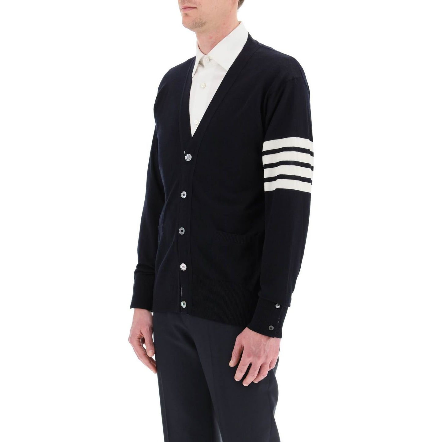 Thom Browne merino wool 4-bar cardigan Knitwear Thom Browne