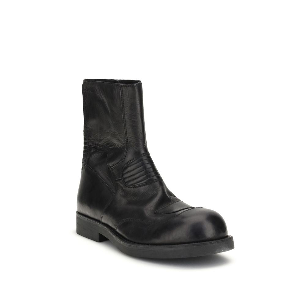 MM6 Black Leather Ankle Boots MM6