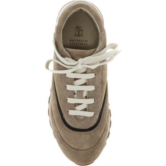 Brunello Cucinelli wool sneakers with precious stripe design Sneakers Brunello Cucinelli