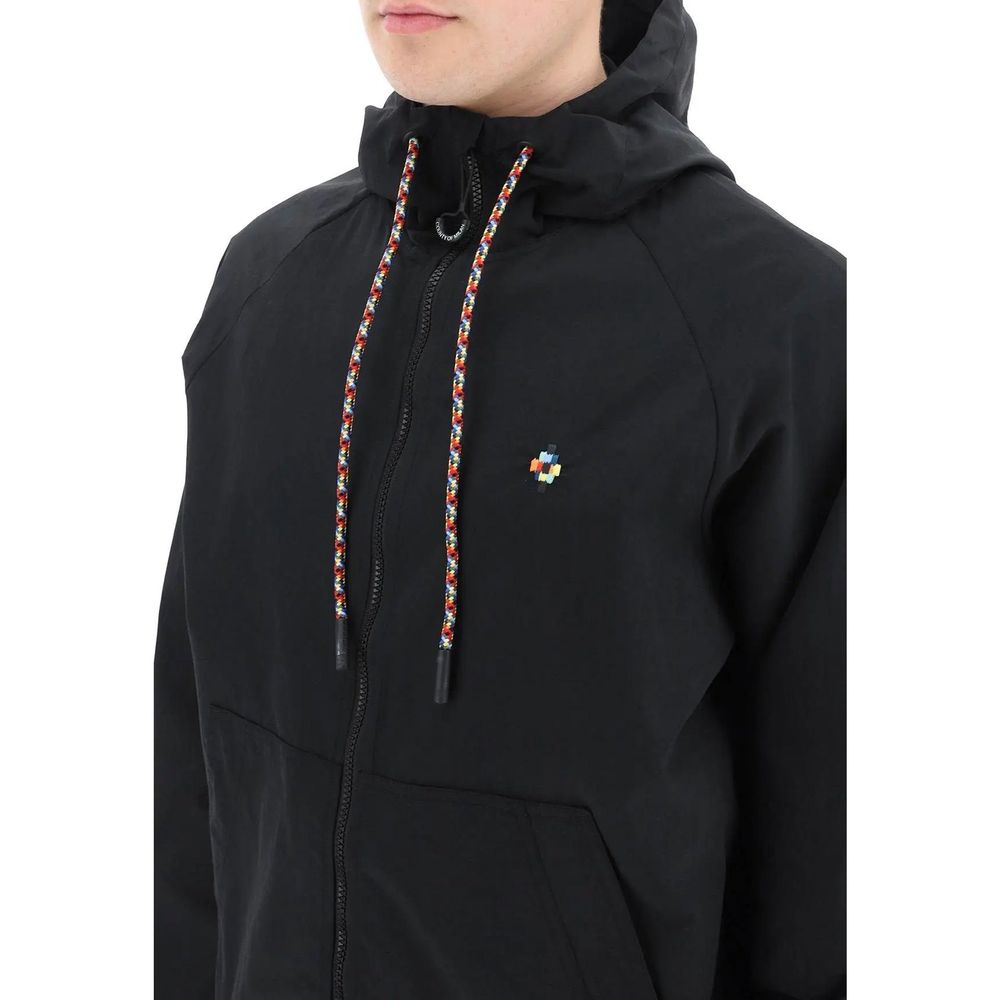Marcelo Burlon Black Polyamide Shell Jacket 1728,75611013280,Black,Clothing,Jackets & Coats - Clothing,Marcelo Burlon,Men,New with tags,Shell Jackets - Jackets & Coats - Clothing,XL