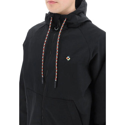 Marcelo Burlon Black Polyamide Shell Jacket 1728,75611013280,Black,Clothing,Jackets & Coats - Clothing,Marcelo Burlon,Men,New with tags,Shell Jackets - Jackets & Coats - Clothing,XL