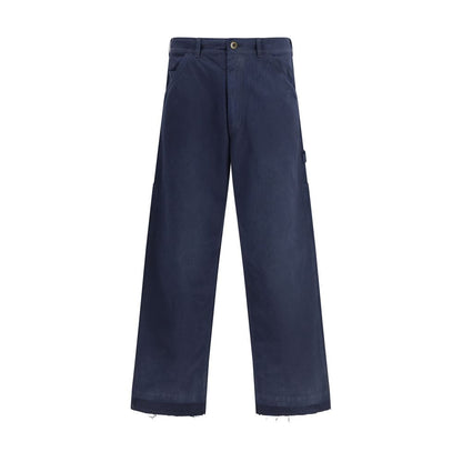 Margiela Blue Cotton Casual Pants Margiela