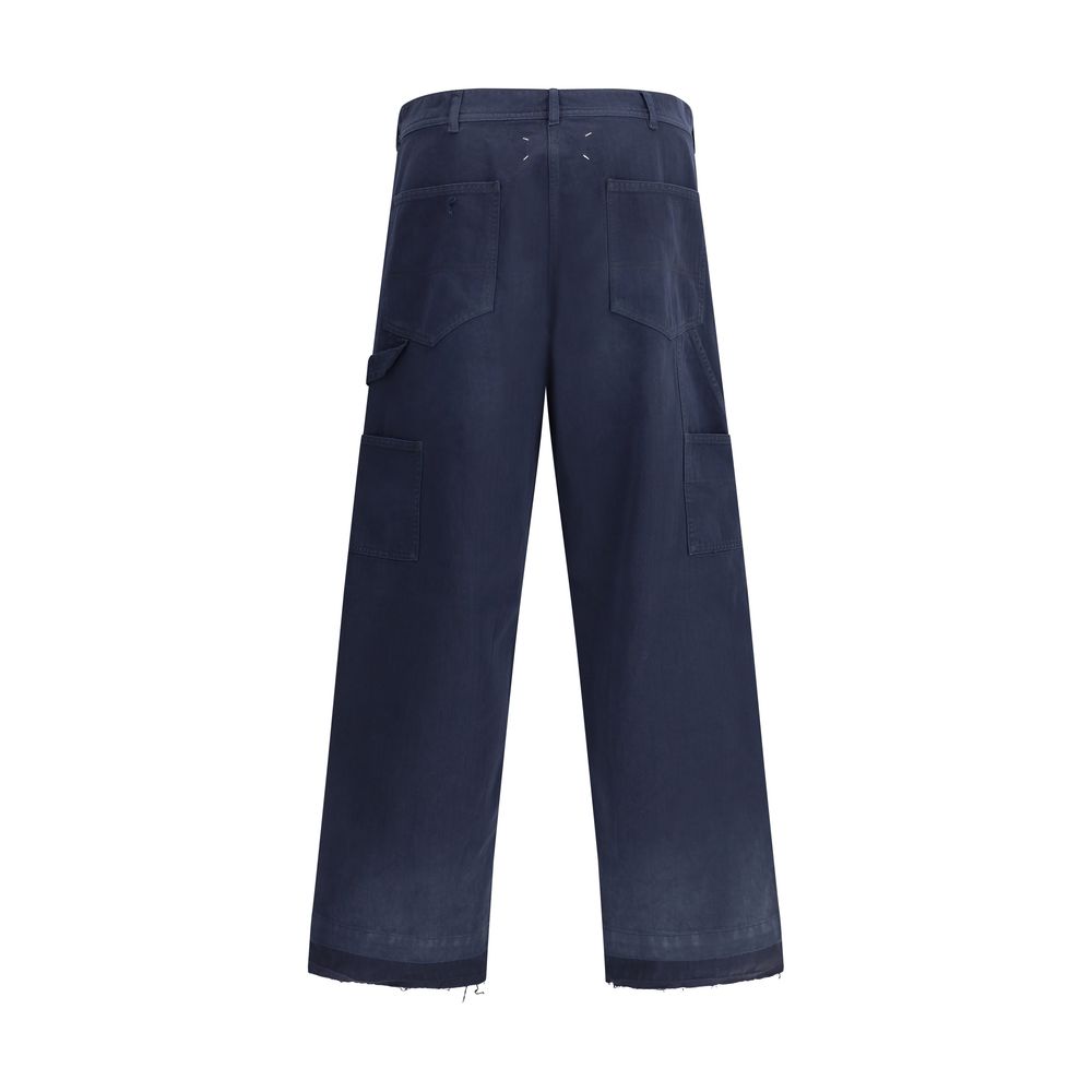 Margiela Blue Cotton Casual Pants Margiela