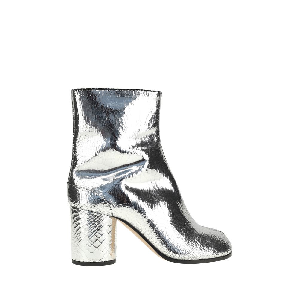 Margiela Gray Calf Leather Bos Taurus Ankle Boots Margiela