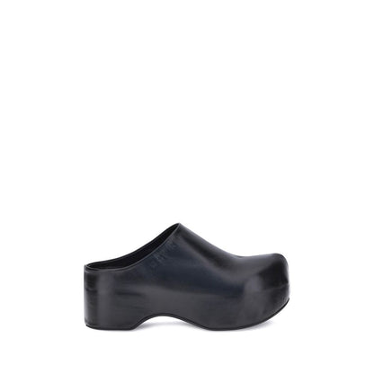 Marni Black Calf Leather Bos Taurus Clogs Marni