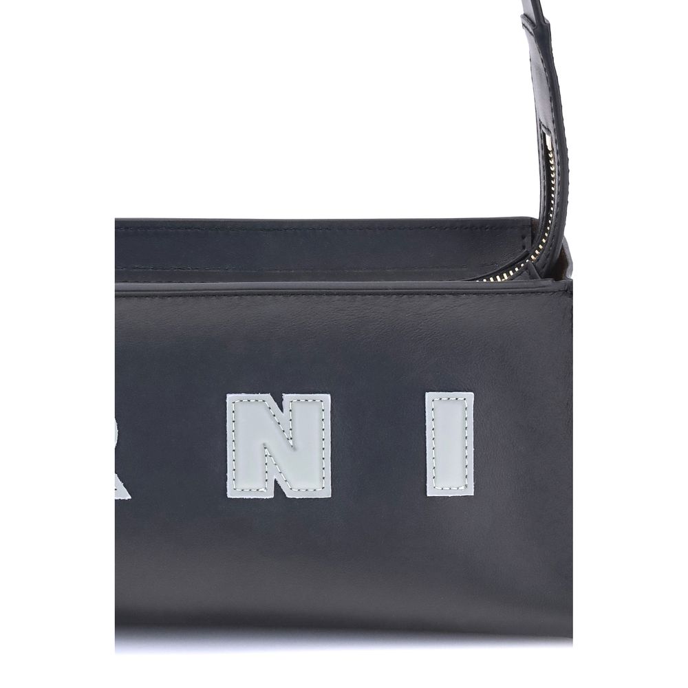 Marni Black Calf Leather Bos Taurus Shoulder Bag