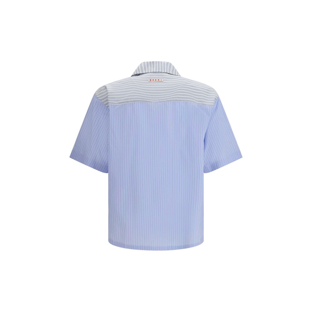 Marni Blue Cotton Pattern Shirt 1728,72470364320,Blue,Clothing,IT46 | S,IT50 | L,IT52 | XL,Marni,Men,New with tags,Pattern - Shirts - Clothing,Shirts - Clothing,Shortsleeve - Shirts - Clothing