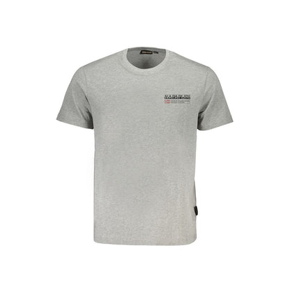 Napapijri Gray Organic Cotton Men's T-Shirt