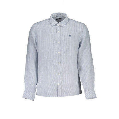 North Sails Blue Linen Men Shirt