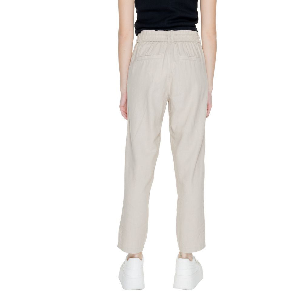 Only Beige Linen Casual Pants Only