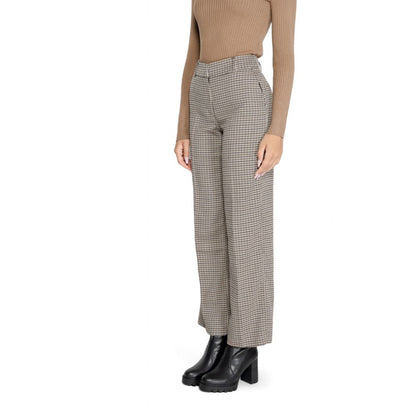 Only Beige Polyester Flared Pants Only