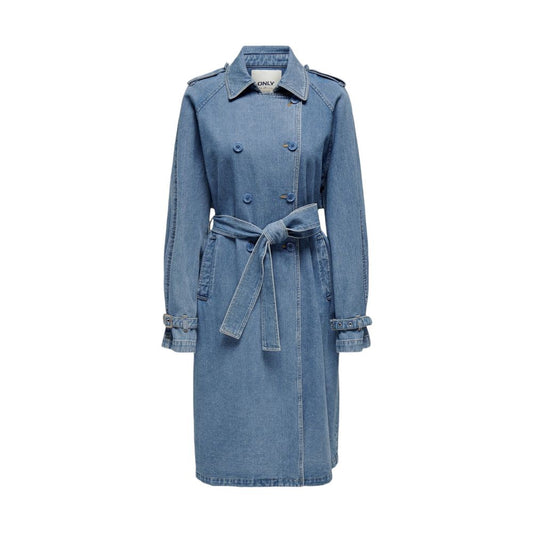Only Blue Cotton Trench Coat Only