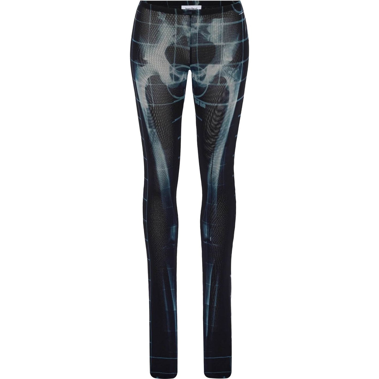 JEAN PAUL GAULTIER black polyamide pants with skeleton print Trousers JEAN PAUL GAULTIER