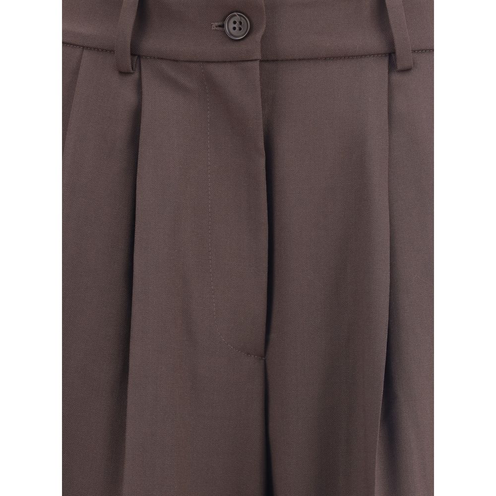P.A.R.O.S.H. Brown Fleece Wool Dress Pants P.A.R.O.S.H.