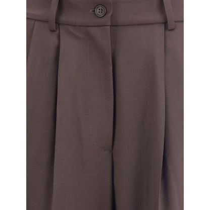 P.A.R.O.S.H. Brown Fleece Wool Dress Pants P.A.R.O.S.H.