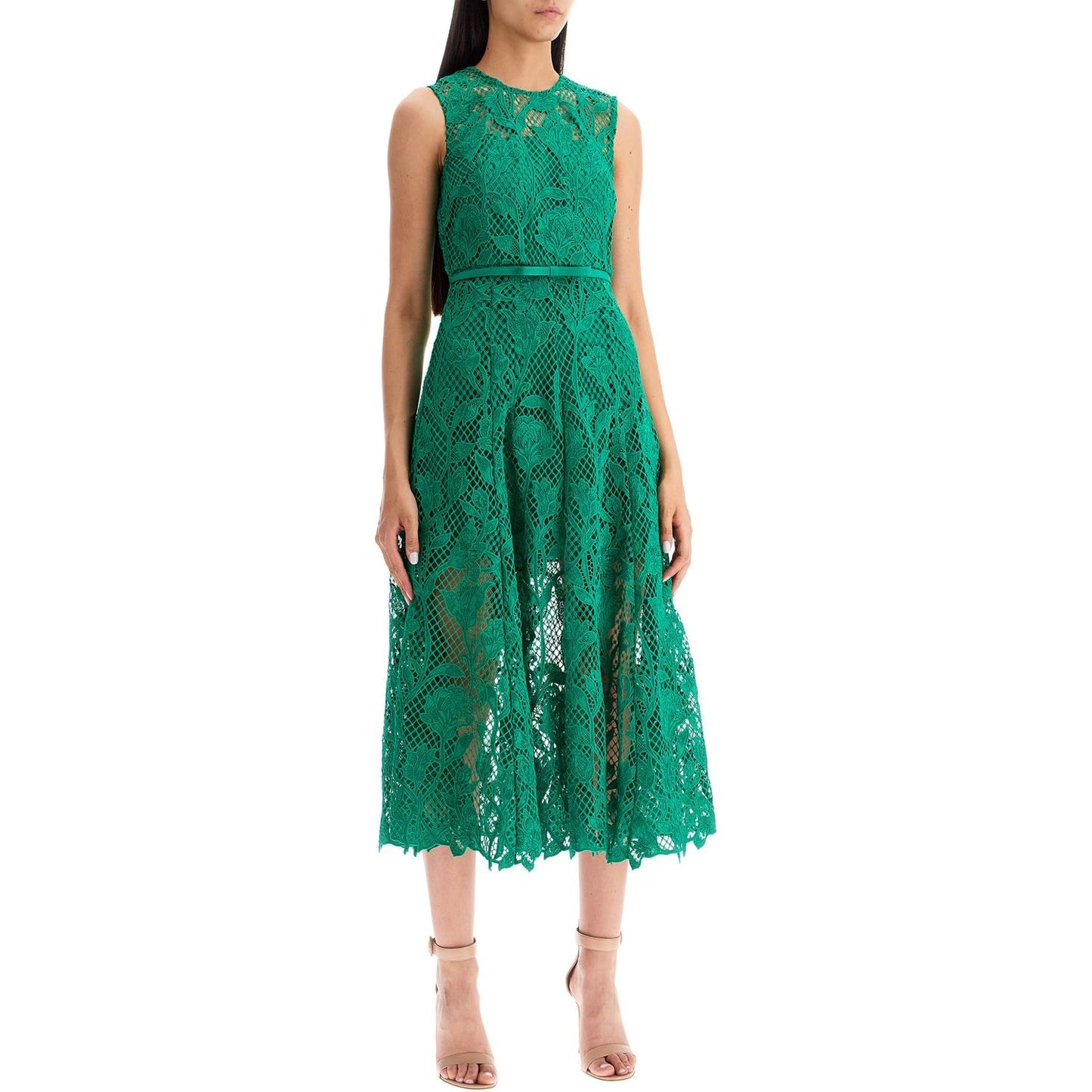 Self-Portrait Self Portrait sleeveless midi lace dress