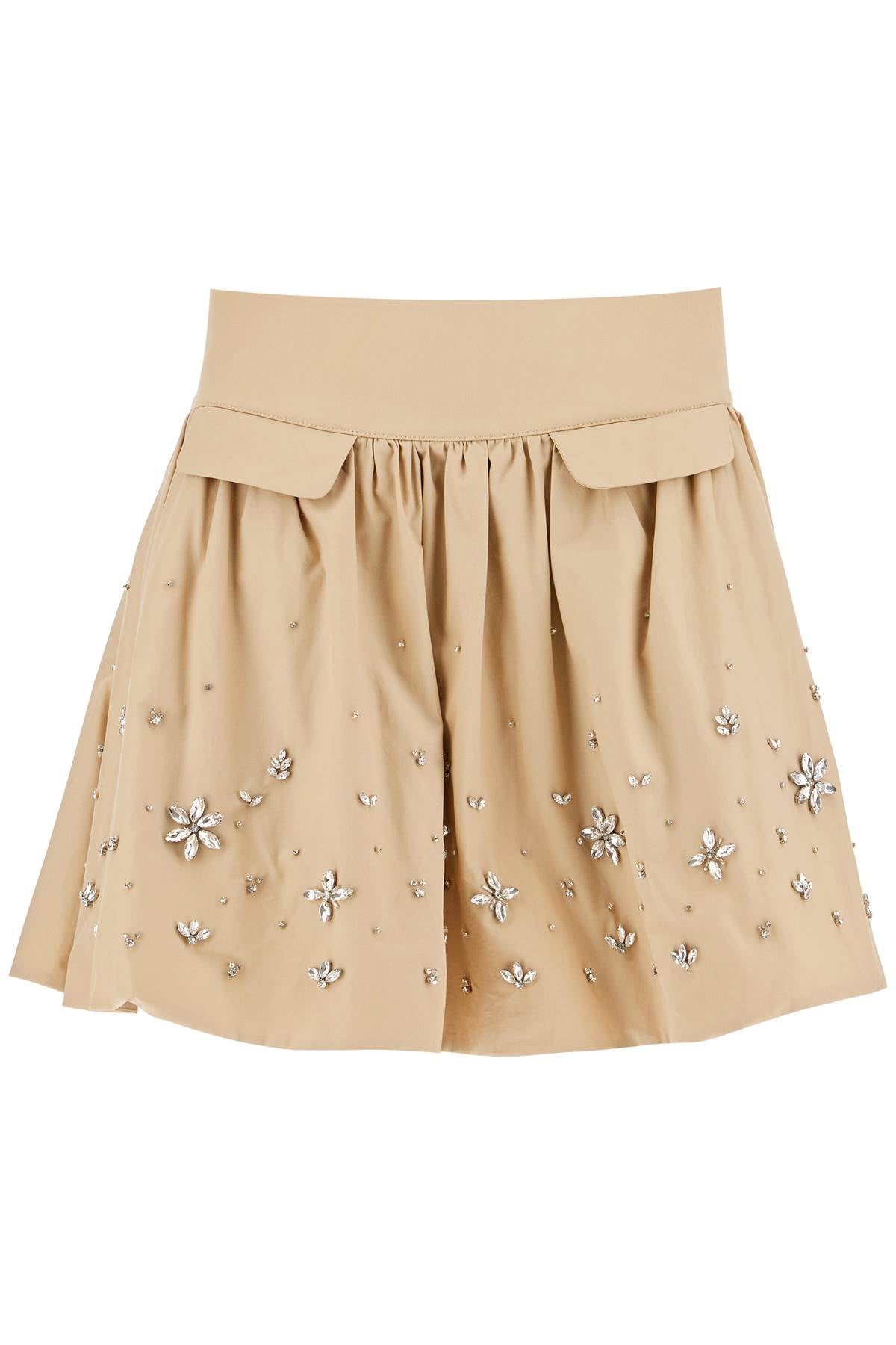 Self-Portrait Self Portrait 'poplin mini skirt with crystal Skirts Self-Portrait