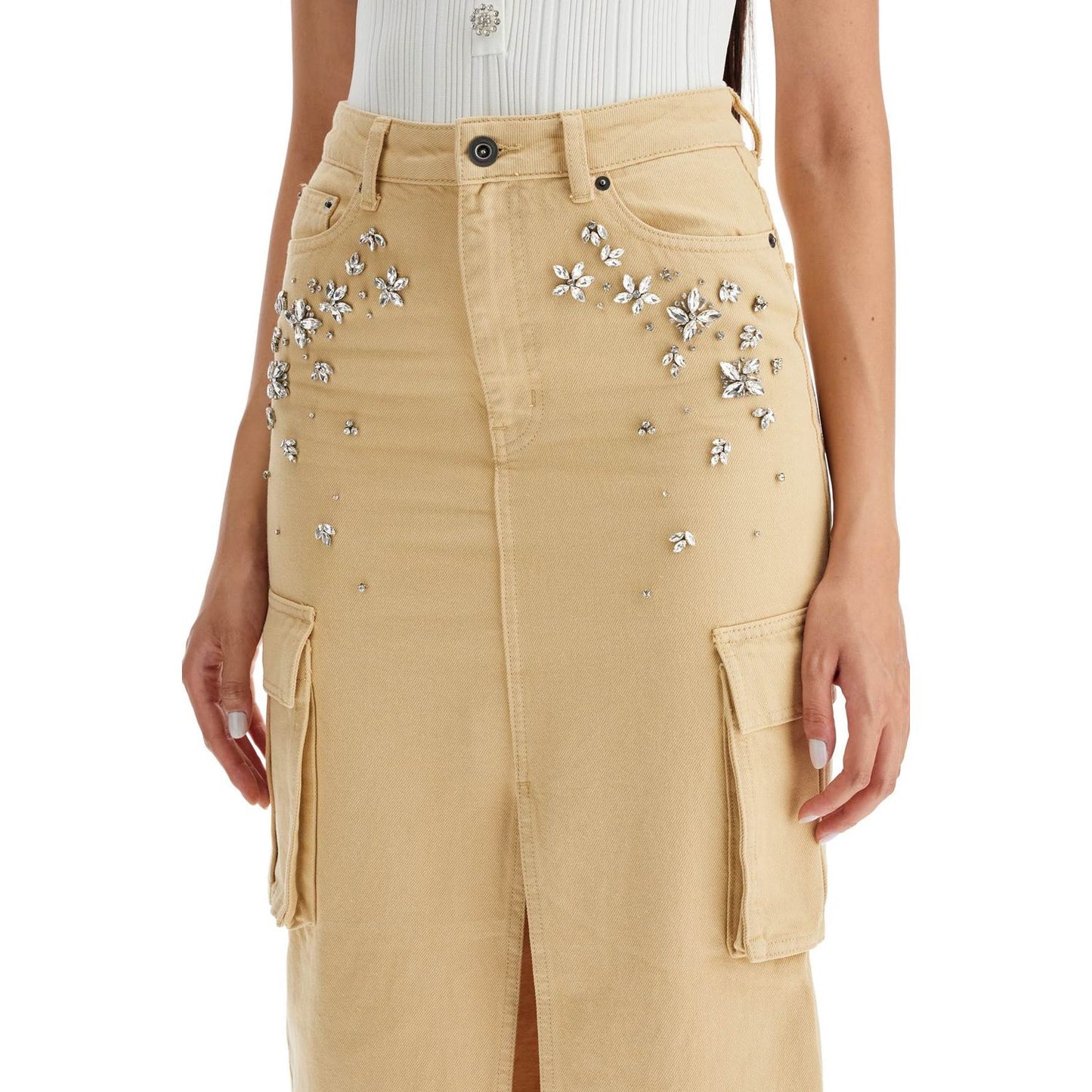 Self-Portrait Self Portrait maxi denim cargo skirt in Skirts Self-Portrait