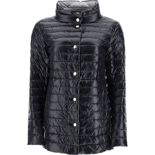 HERNO reversible a-shape down jacket black and gray