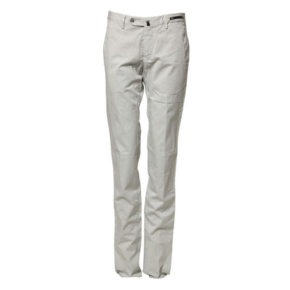 PT01 Light Gray Mid Waist Men Straight Chino Trouser Pants PT01