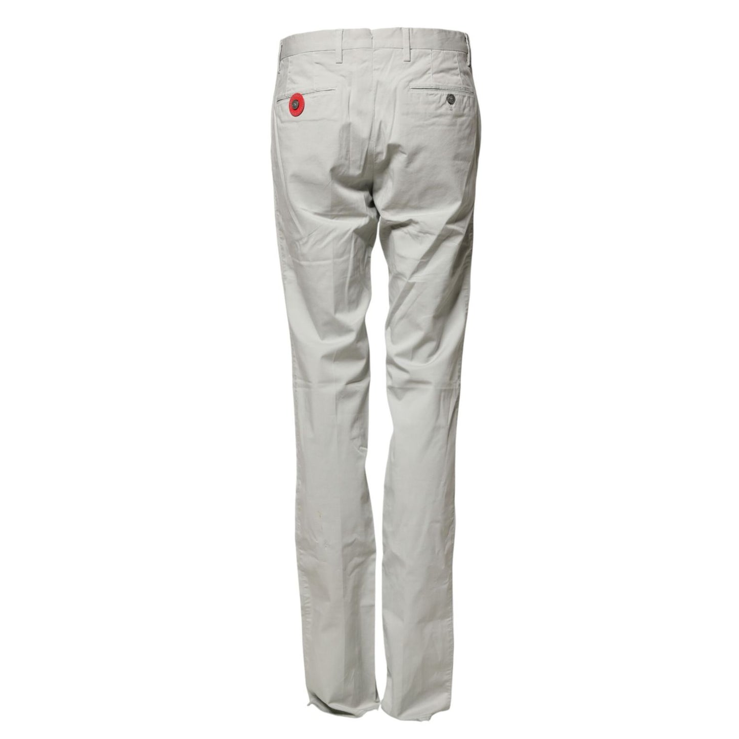 PT01 Light Gray Mid Waist Men Straight Chino Trouser Pants PT01