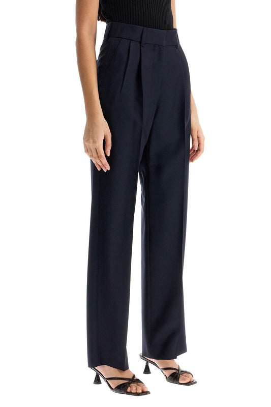 Blaze Milano navy blue virgin wool and mohair high-waisted pants Trousers Blaze Milano