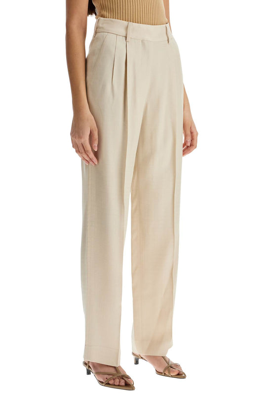 Blaze Milano ivory viscose pants with embroidered pocket Trousers Blaze Milano