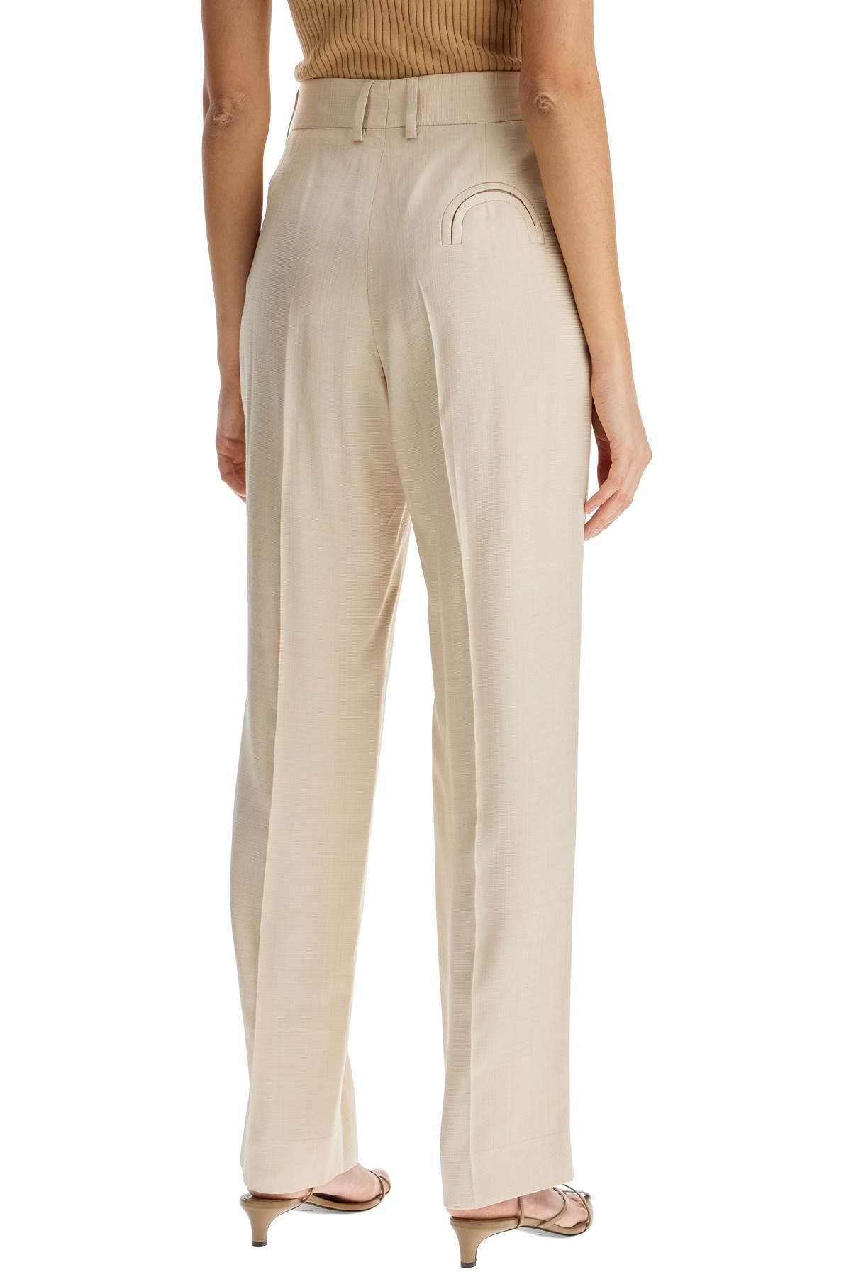 Blaze Milano ivory viscose pants with embroidered pocket Trousers Blaze Milano