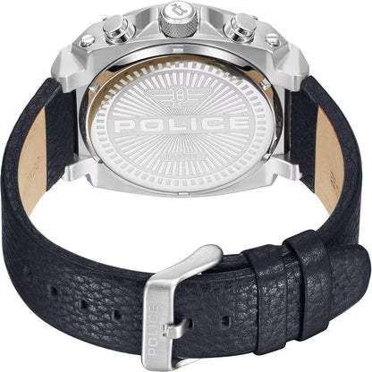 Police Blue Leather Dress Watch