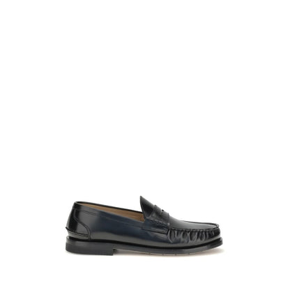 Premiata Black Calf Leather Bos Taurus Slip-On Loafers Premiata