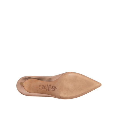 Prosperine Pink Leather Pumps Stiletto Heels Slip On Shoes Prosperine