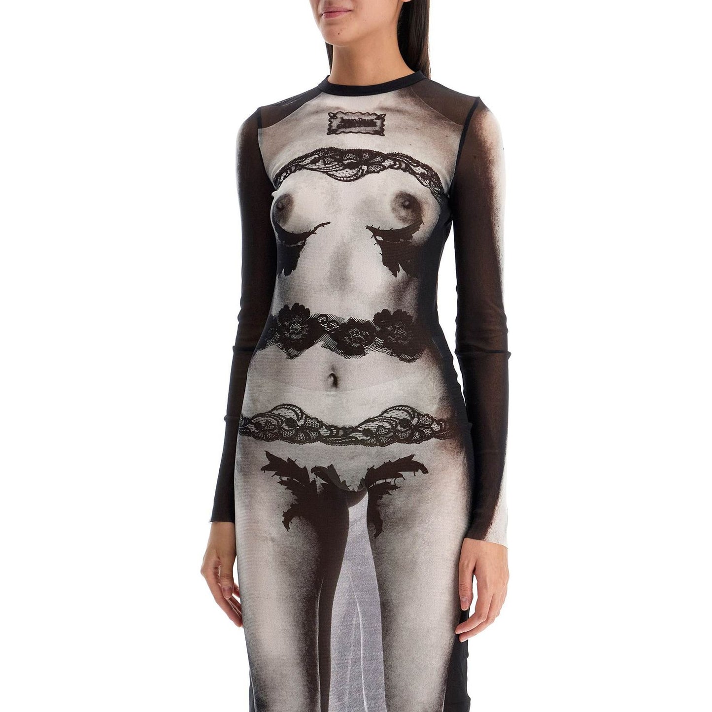 JEAN PAUL GAULTIER long mesh dress 'body lace marinière Dresses JEAN PAUL GAULTIER