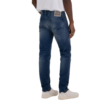 Replay Blue Cotton Straight-Leg Jeans Replay