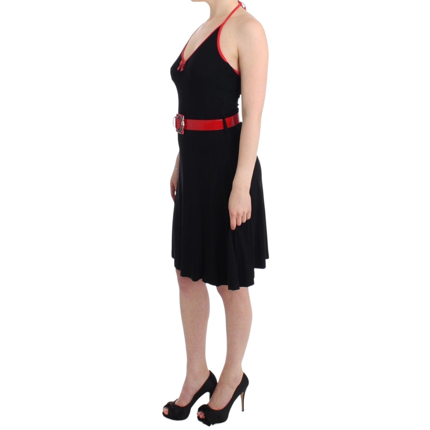 Roccobarocco Black belted palladio dress