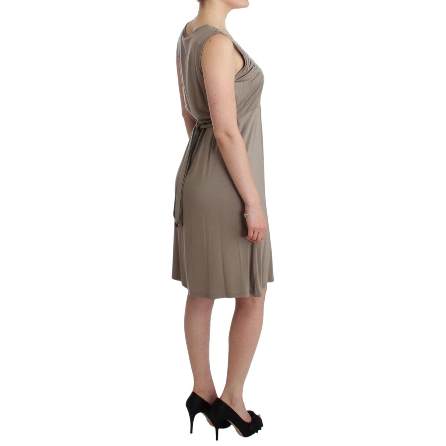 Roccobarocco Khaki studded sheath dress Roccobarocco
