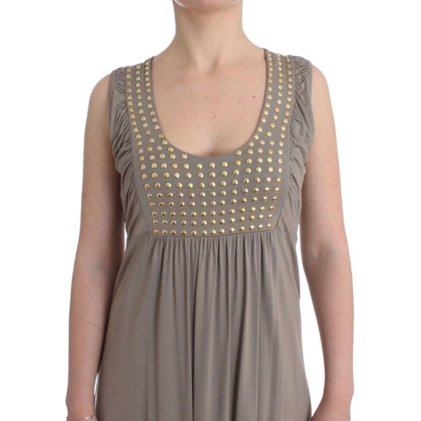Roccobarocco Khaki studded sheath dress Roccobarocco