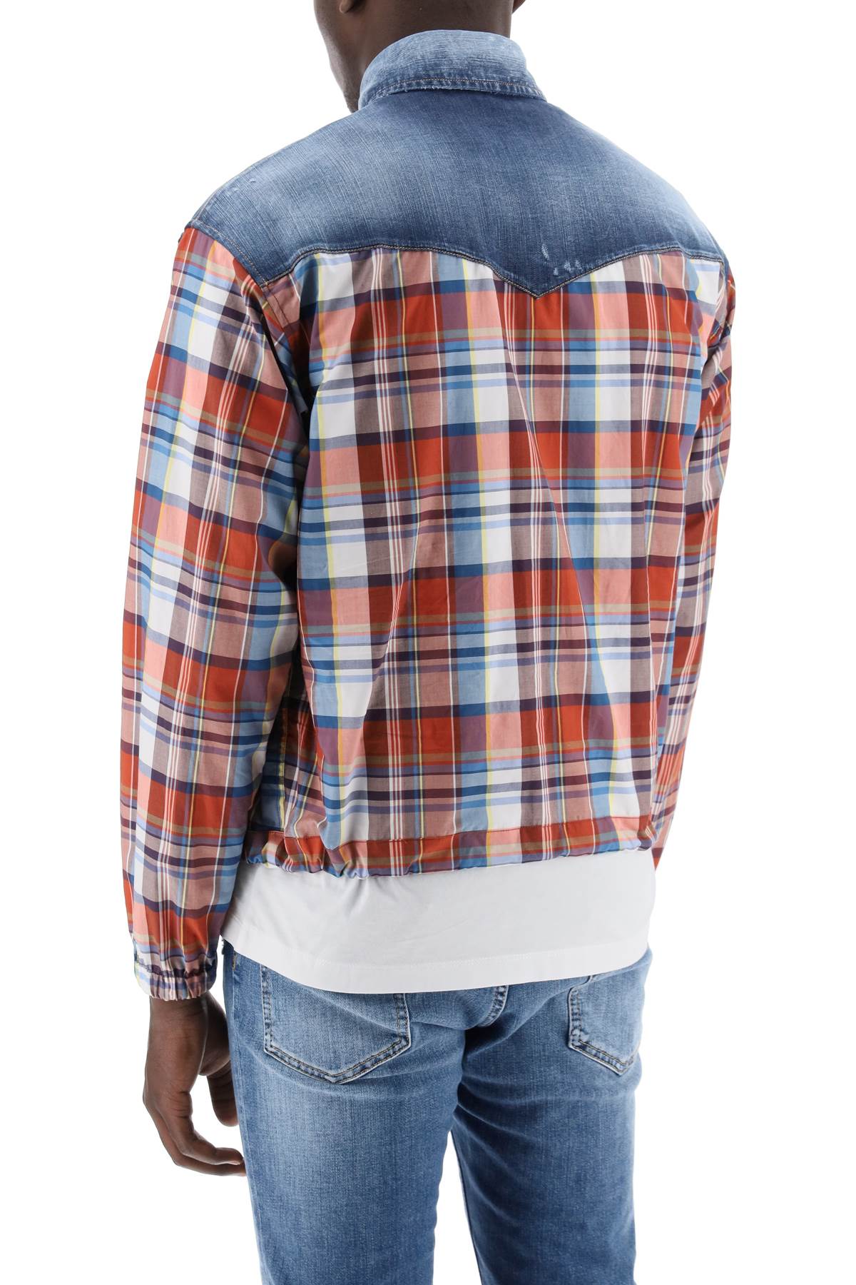 Dsquared2 plaid western shirt with denim inserts Shirts Dsquared2