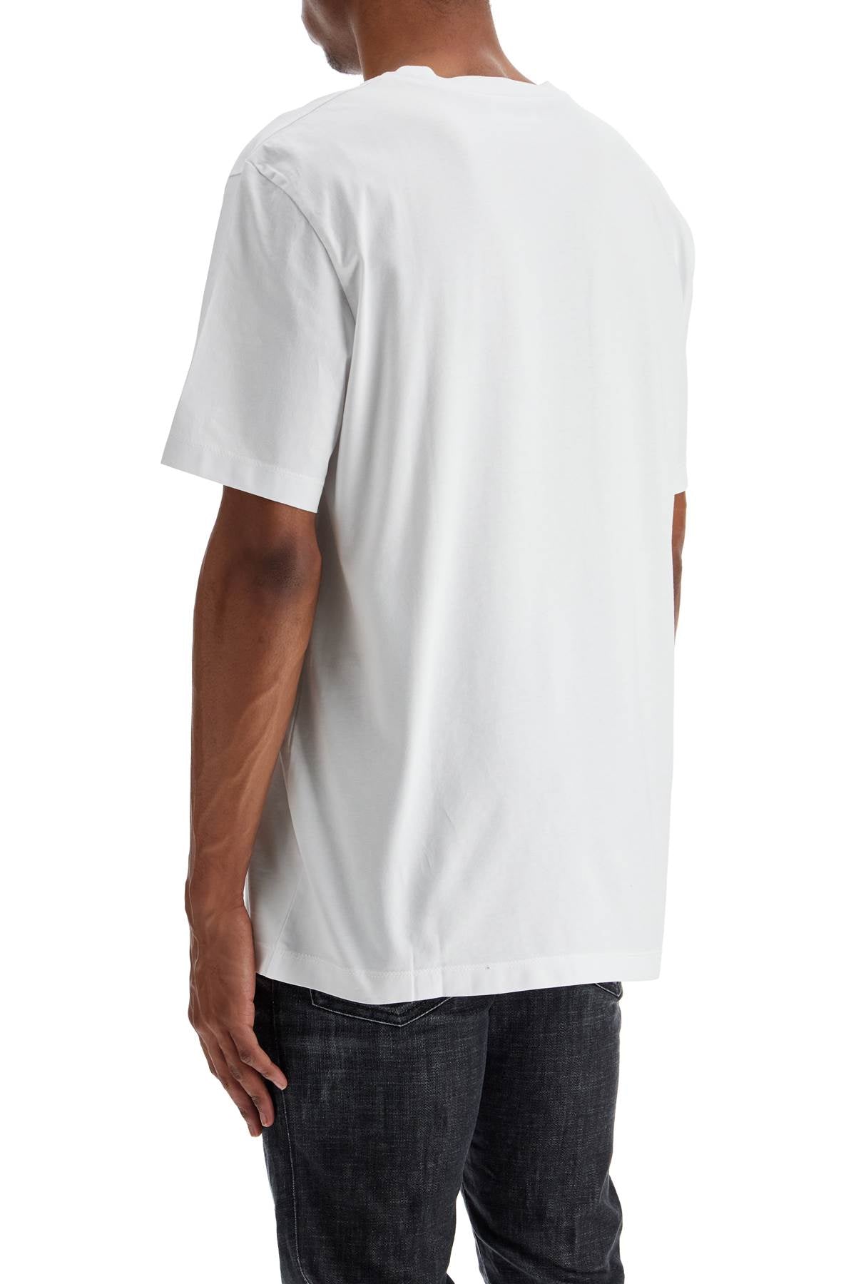 Dsquared2 white cotton t-shirt with embroidered logo Topwear Dsquared2