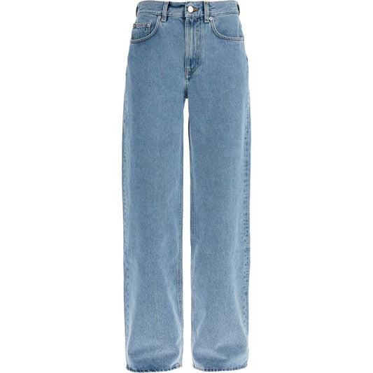 Loulou Studio organic denim wide leg high waist light blue washed pants Trousers Loulou Studio