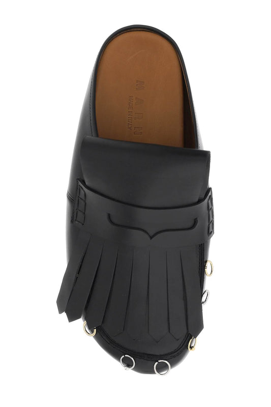 Marni leather clogs with bangs and piercings Sandals Marni