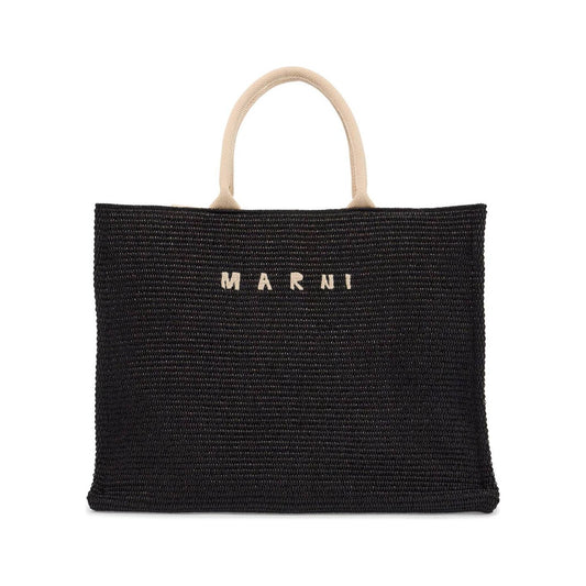 Marni large raffia effect tote bag